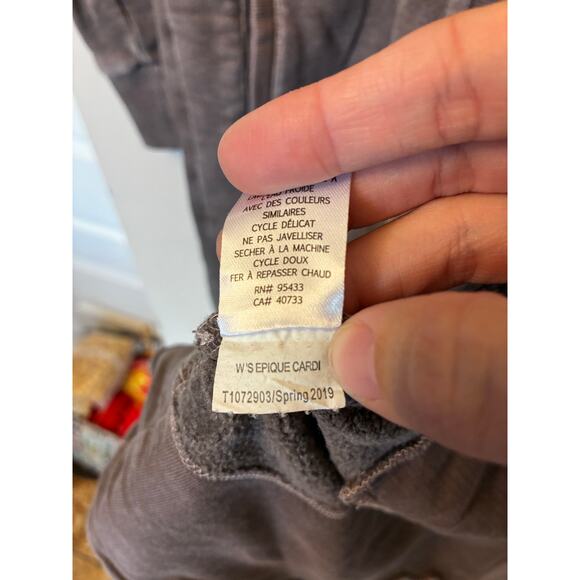 Toad & Co. Women's Epique Cardigan Open Front Longline Hooded Brown Size Large - Picture 5 of 5